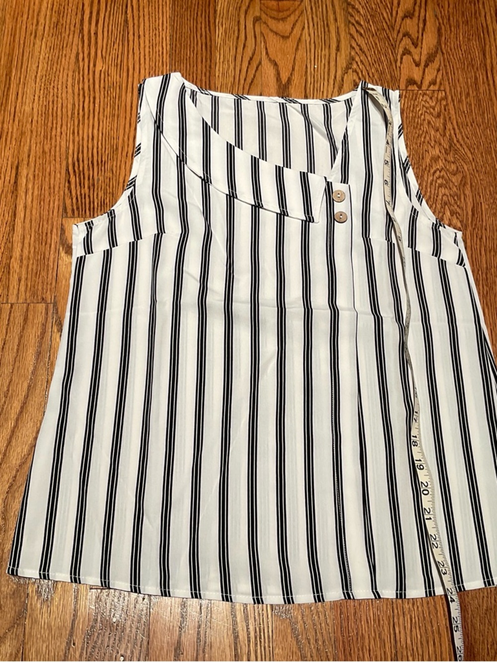 RoseSeek Asymmetrical Striped Sleeveless Blouse Size Small